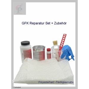 GFK-Reparatur Set (Textilglasmatte, Polyesterharz)