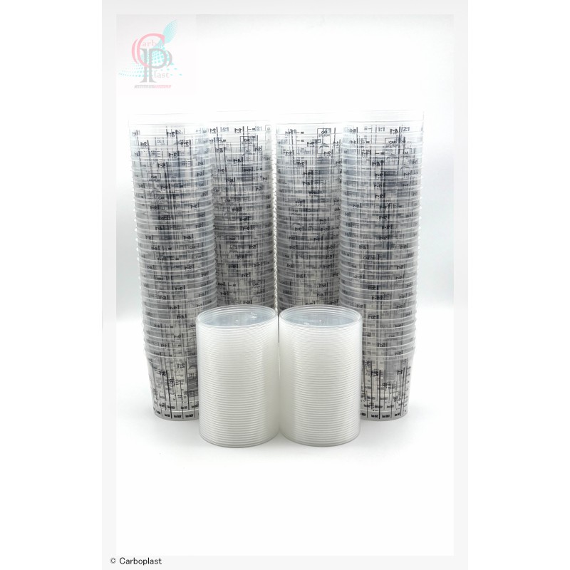 Mischbecher PP 385ml mit Deckel, 100 Stück