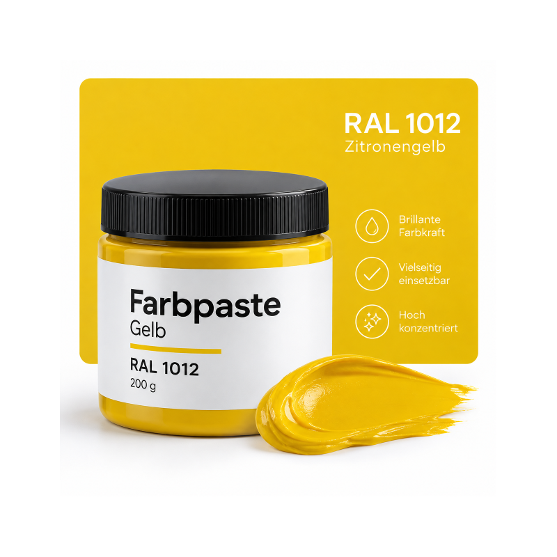 Farbpaste gelb 200g RAL 1012